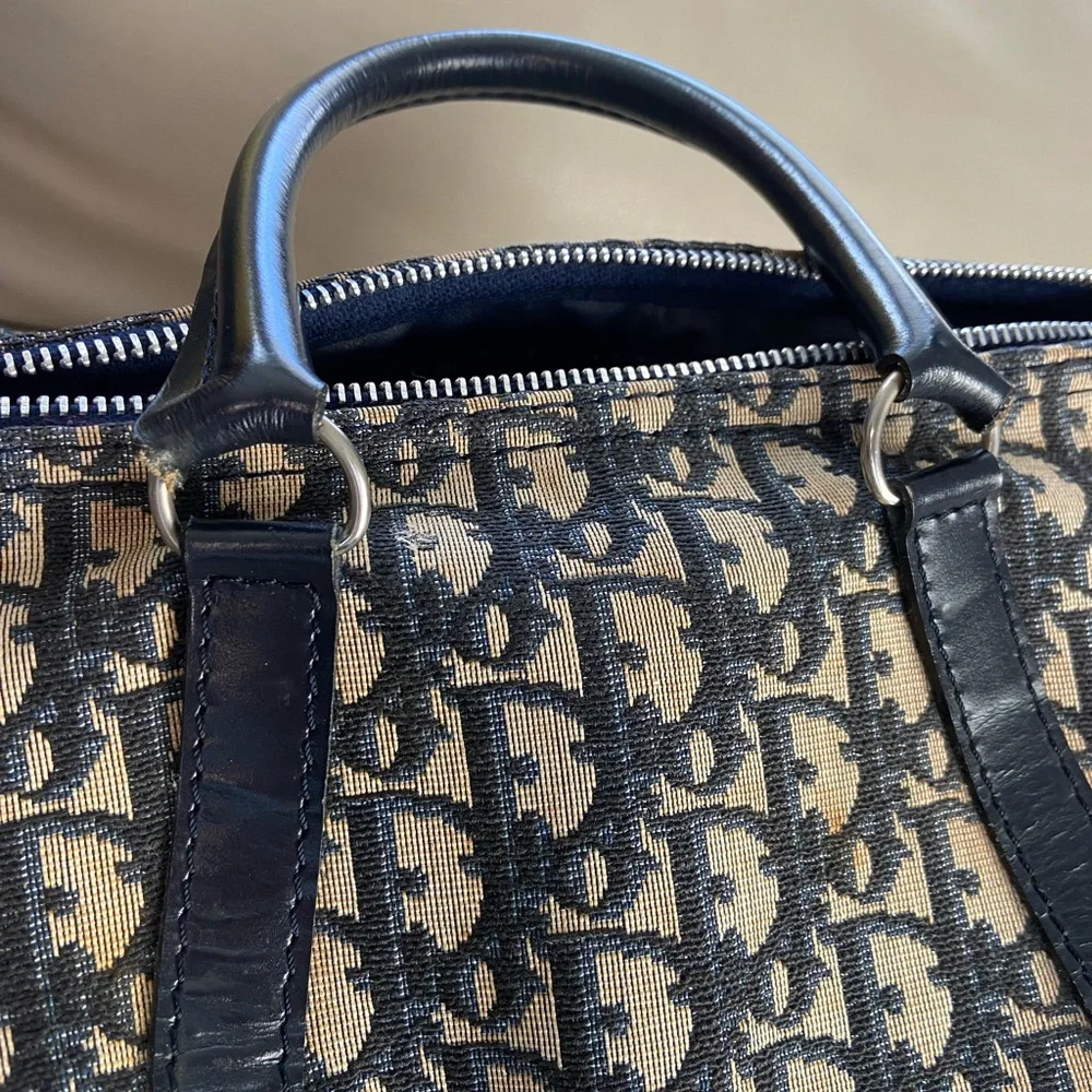 Dior Beige and Black Monogram Tote Bag